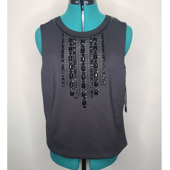 NWT Eva Longoria The Limited beaded sleeveless shirt - medium - Picture 1 of 7